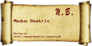 Medus Beatrix névjegykártya